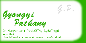 gyongyi patkany business card